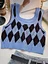 Nautinvest college outfits Women Plaid Tank Tops Backless Cute Camis Female Crop Tops Knitted Tops Women Crop Tank Tops 2025 Summer