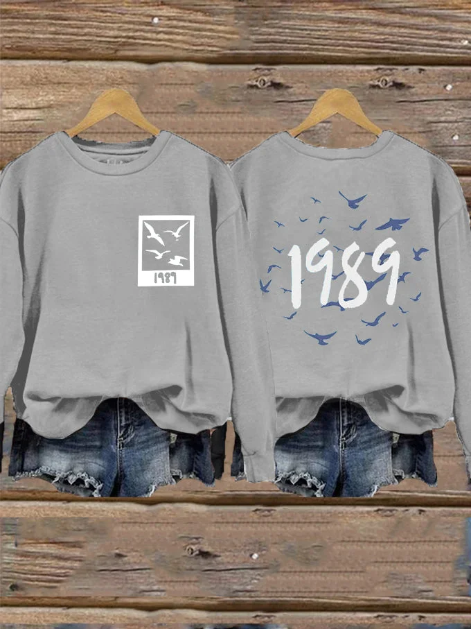 Women's 1989 Music Print Vintage Sweatshirt