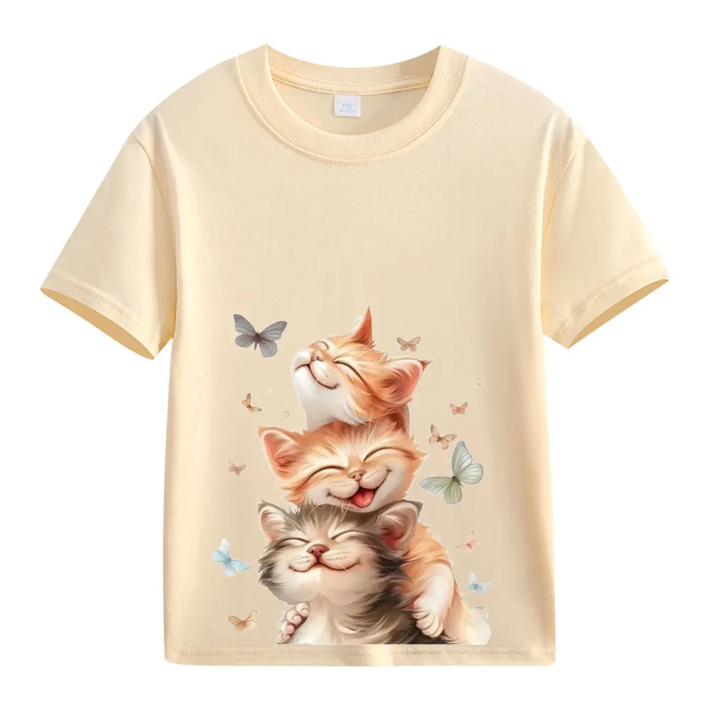 【2Y-13Y】Smiling Kittens & Butterflies Toddler T-Shirt