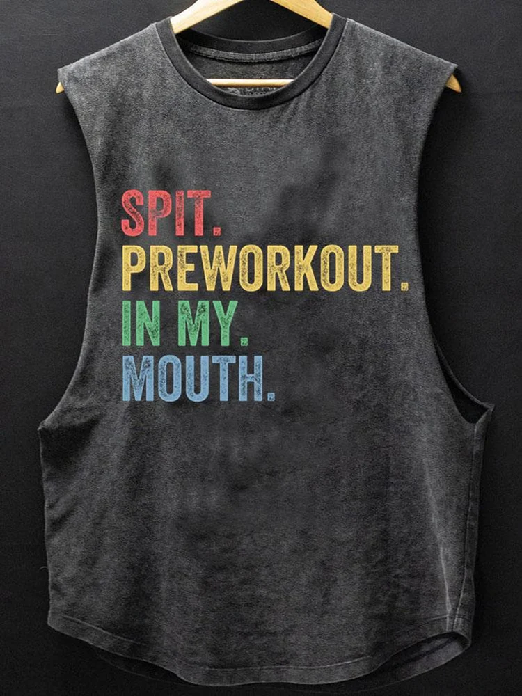 Comstylish Spit.Preworkout.In My.Mouth. Print Washed GYM Vest