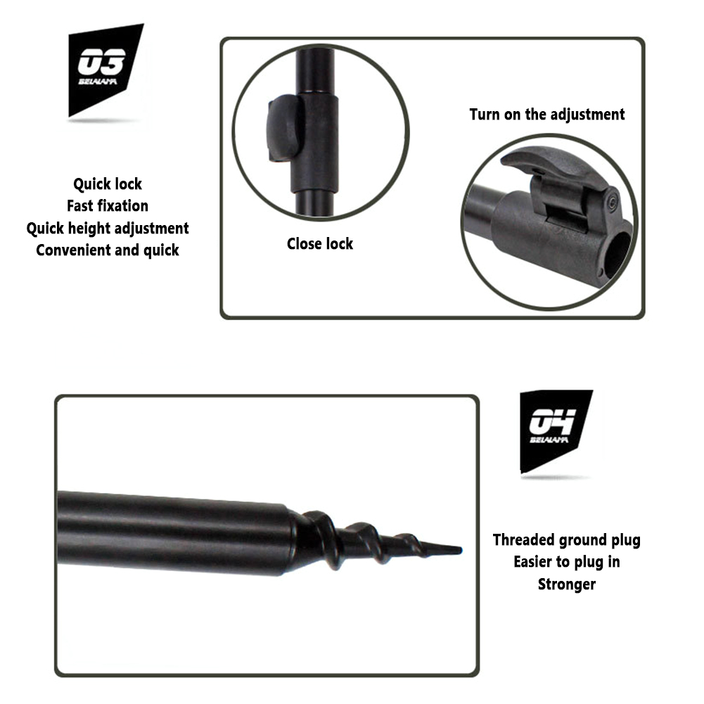 Carp Fishing Aluminum Alloy Bank Stick for Buzz Bar Bite Alarm Rod Rest, 60-100cm, 501 Original
Carp Fishing Aluminum Alloy Bank Stick for Buzz Bar Bite Alarm Rod Rest, 60-100cm, 501 Original