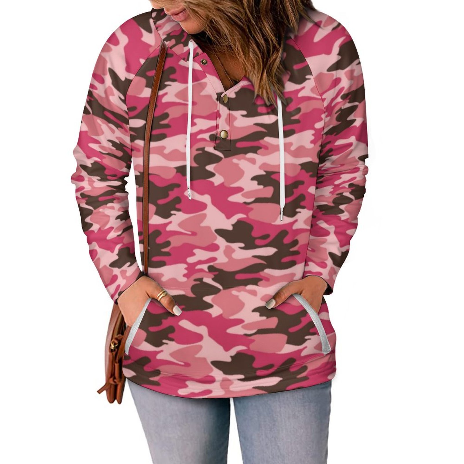 Pink best sale camouflage sweater