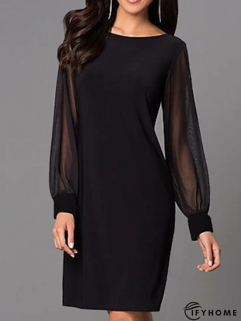 Party Long Sleeve Crew Neck Dress | IFYHOME