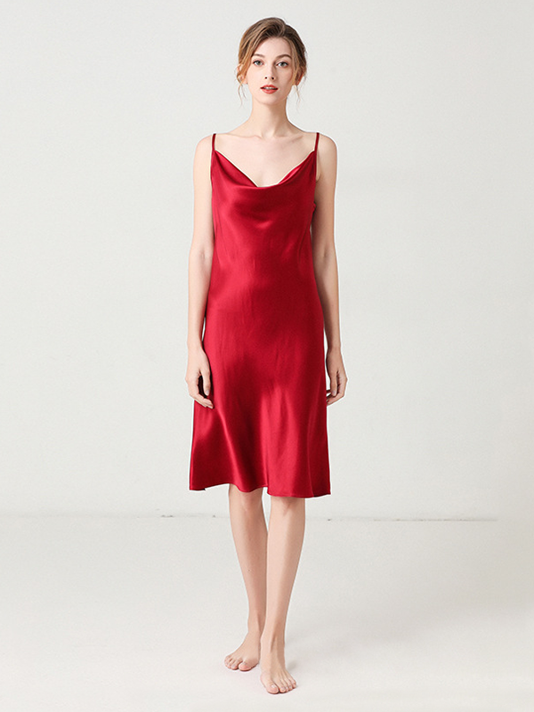 Classic Luxury Silk Sleeveless Nightgown