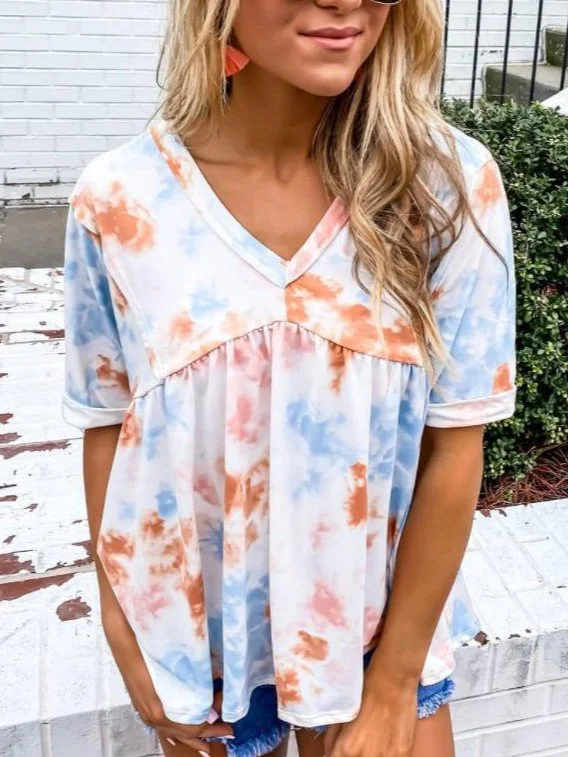 Bestdealfriday Tie Dye Casual Short Sleeve T-Shirts Tops 9008217