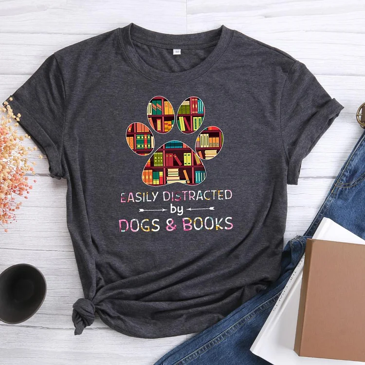 🔥TOP 3 - Easily Distracted By Dogs & Books T-shirt Tee-03189