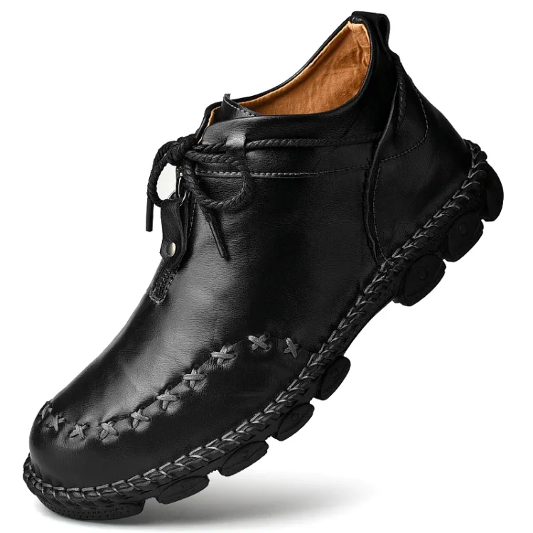 Men's Genuine Leather Ankle Boots  Stunahome.com