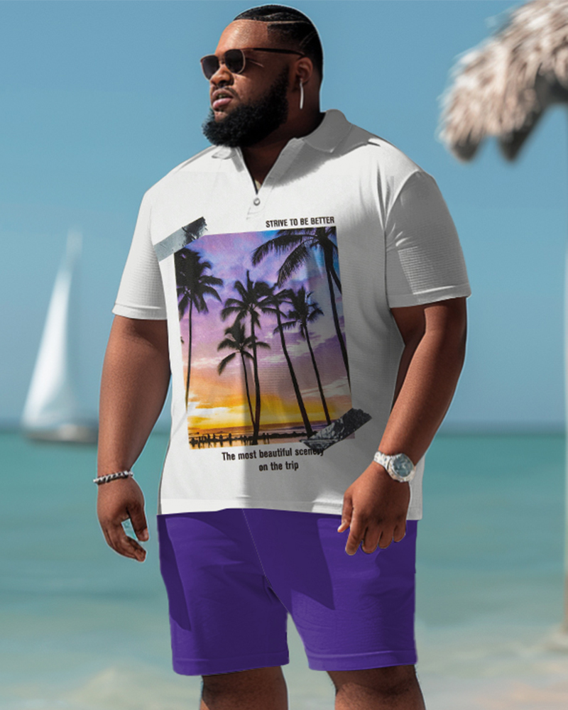 big men's plant printing clothing