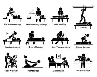 pornhint Pornhint Massages Massage Therapies Therapy Artwork Hot Stone Aromatherapy Healing Sport Deep Tissue Shiatsu Thai Foot Reflexology Watsu Icons Vector