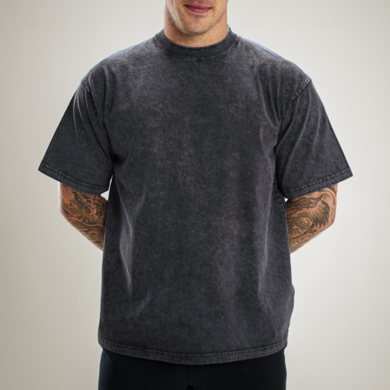 Men's Acid Wash Loose T-Shirt 100% Cotton | ARKGET