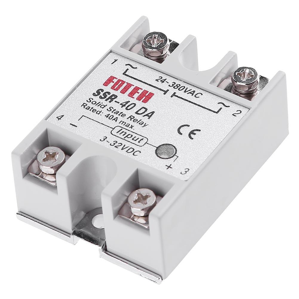 Single Phase DC 3-32V to AC 24-380VAC SSR-40DA 40A Solid State Relay Module, 501 Original
Single Phase DC 3-32V to AC 24-380VAC SSR-40DA 40A Solid State Relay Module, 501 Original