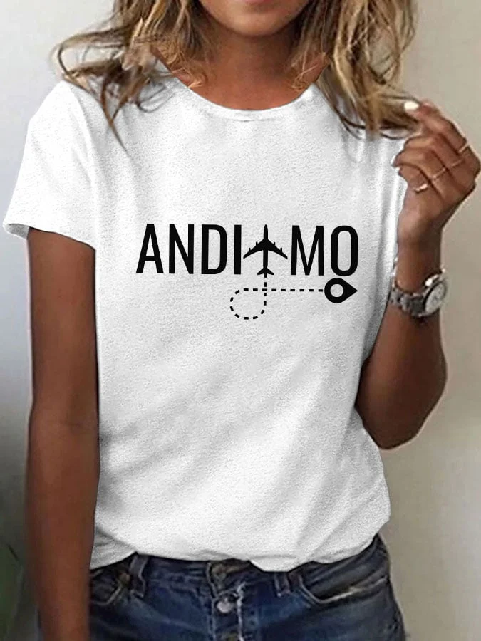 Women's "Andiamo" printed t-shirt socialshop
