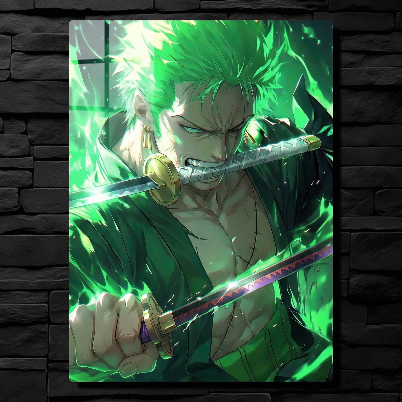 picaro様　オーダー Roronoa Zoro Green Aura CO18431 - AnimetalPoster
