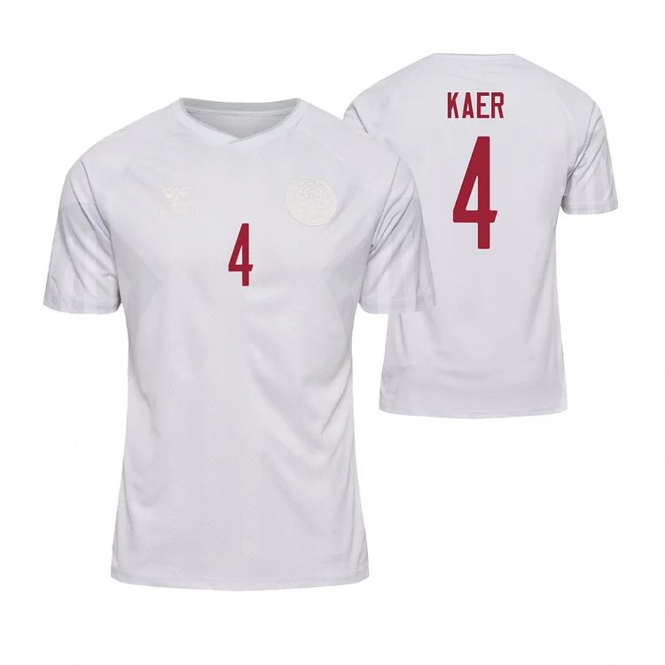 Denmark Simon Kaer 4 Away Shirt Kit World Cup 2022