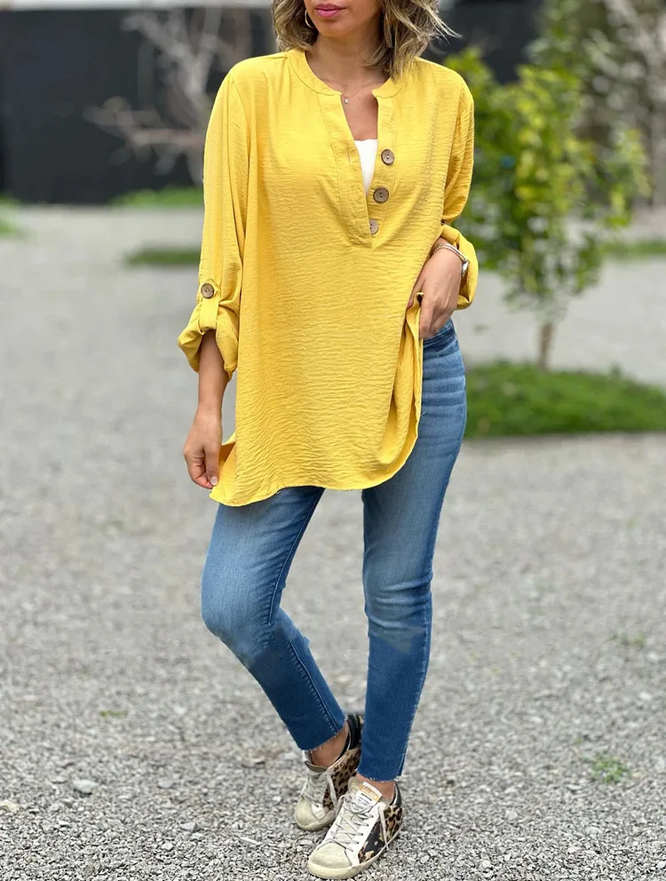 Solid Color round Neck Dress Casual Long Sleeve Women