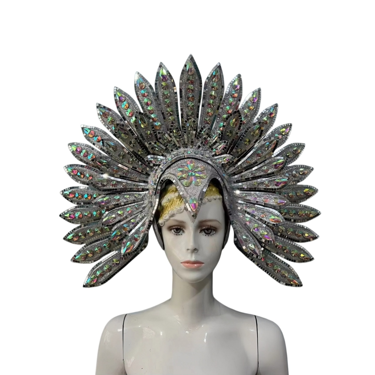 VCSHOES Feather headdress samba costume carnival halloween party bar performance hat makeup dance wings parade