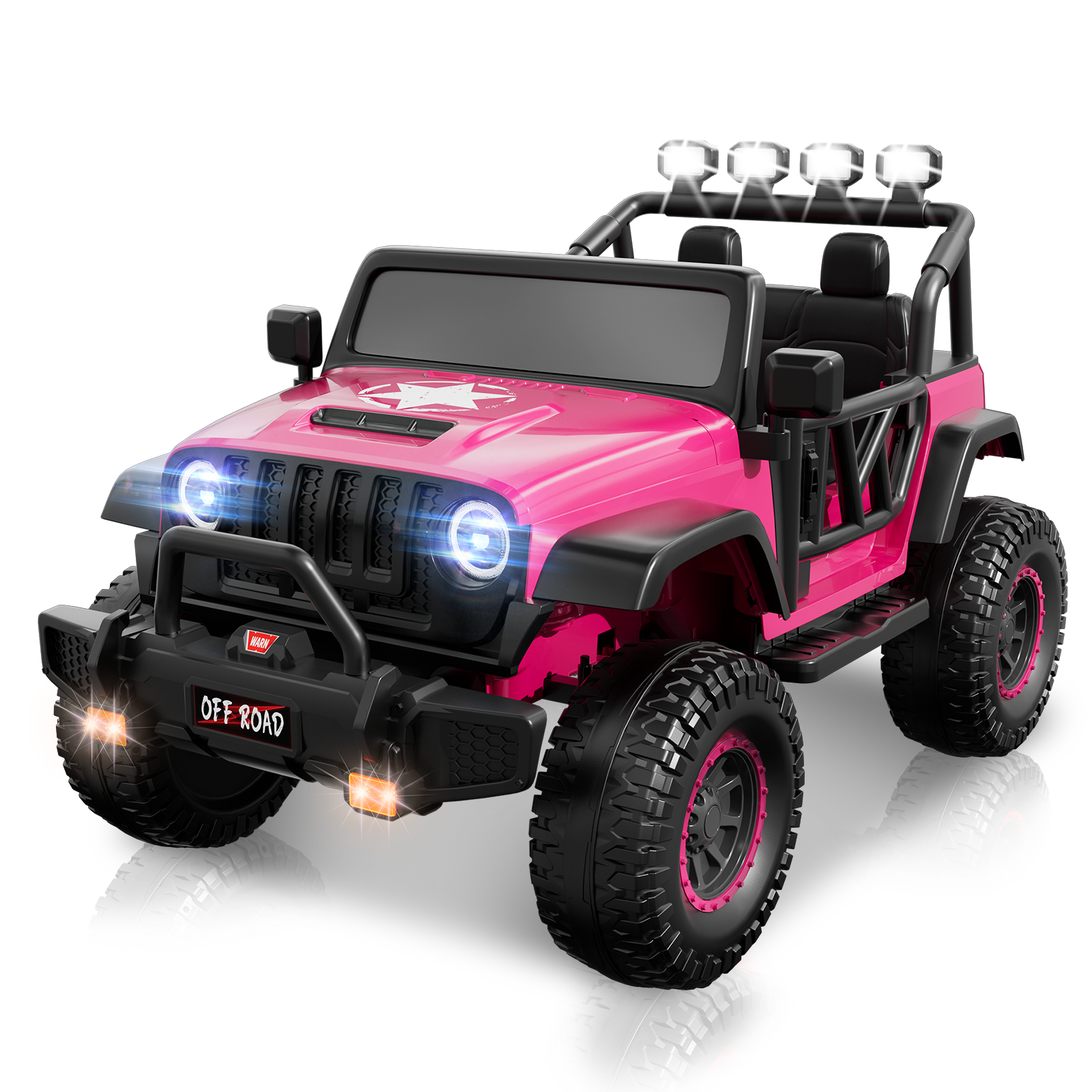 24V Ride On Toys for Kids, 2-Seater Electric Car for Toddler w/Remote  Control, 3 Speeds, 4x200W Motor, LED Lights, Spring Suspension, Music (Rose)