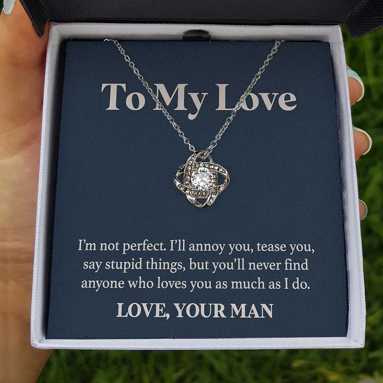 To My Love Love Knot Necklace I Love You Romantic Gift Set for Her