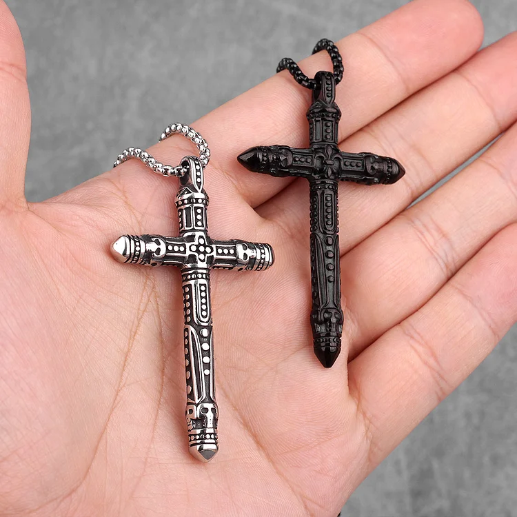 Vintage Cross Stainless Steel Necklace