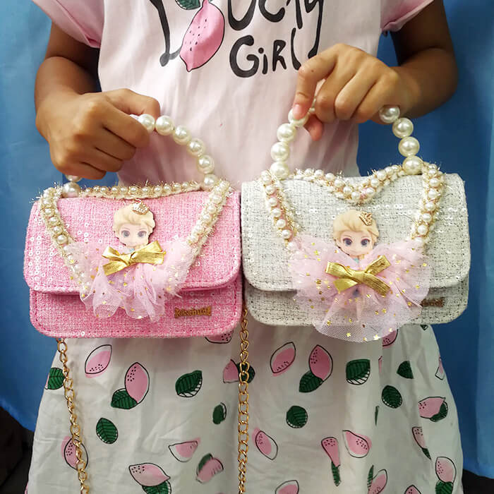 Little Girls Glitter Bling Princess Purse Mini Handbag for