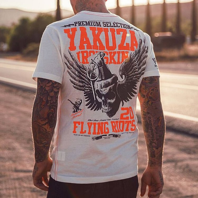 Casual Skeleton Print Mens Short Sleeve T-Shirt