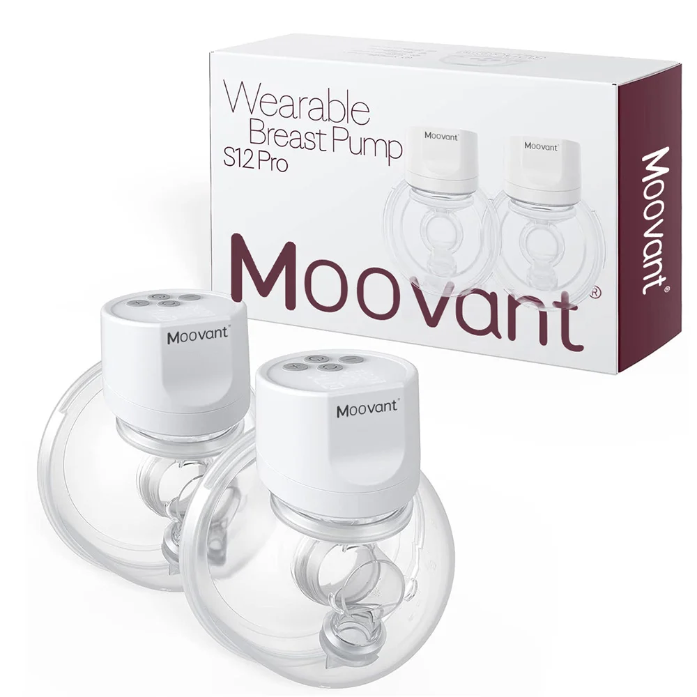 Moovant S12 Pro Hands-Free Breast Pump Wearable, Double Wireless Pump with Comfortable Double-Sealed Flange, 3 Modes & 9 Levels Electric Pump Portable