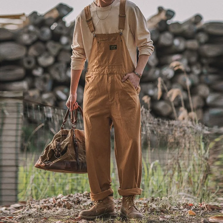 TIMSMEN Loose Washed American Vintage Cargo Overalls 