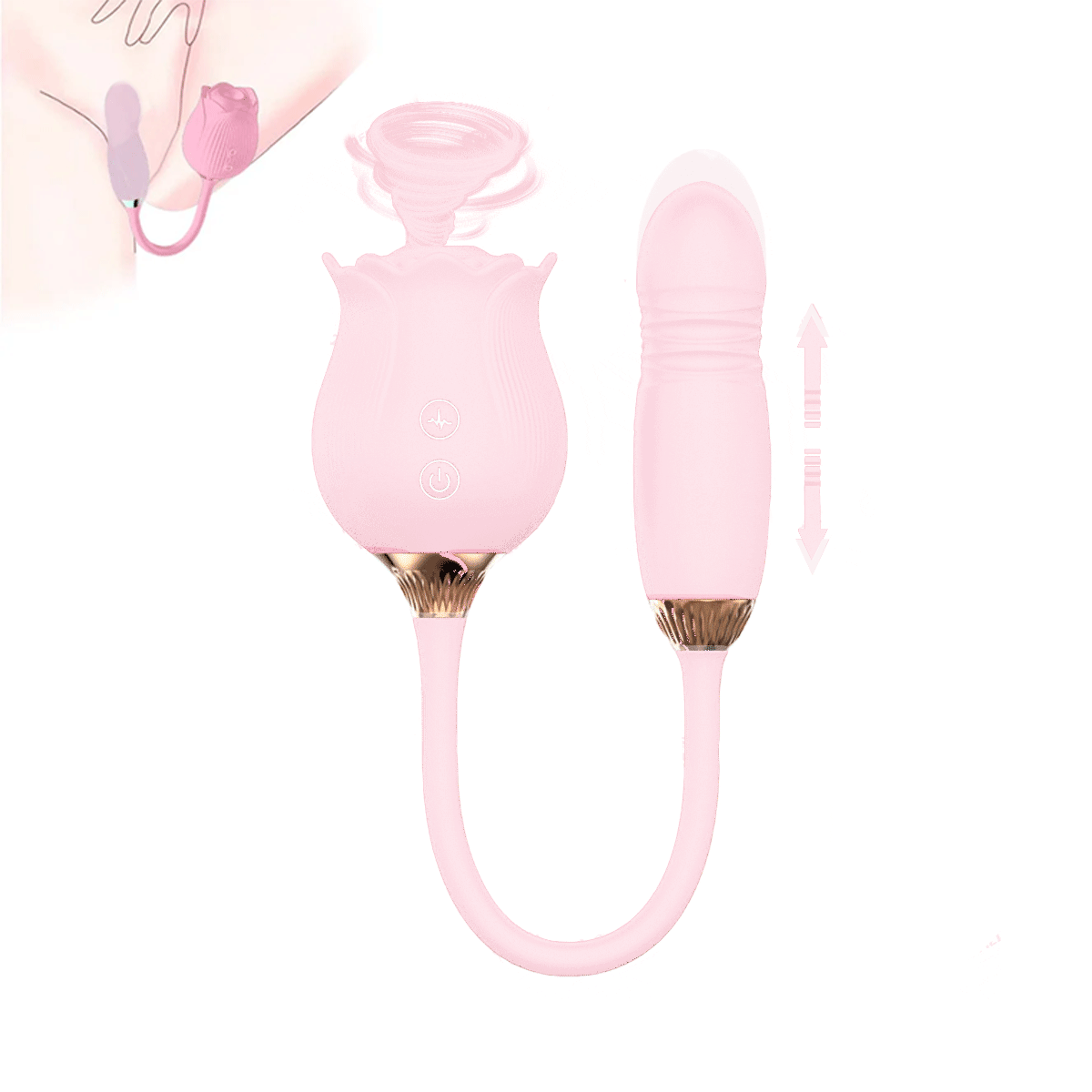 Adult Rose Toy Suction Vibrator With Thrusting Dildo By Rose Toy