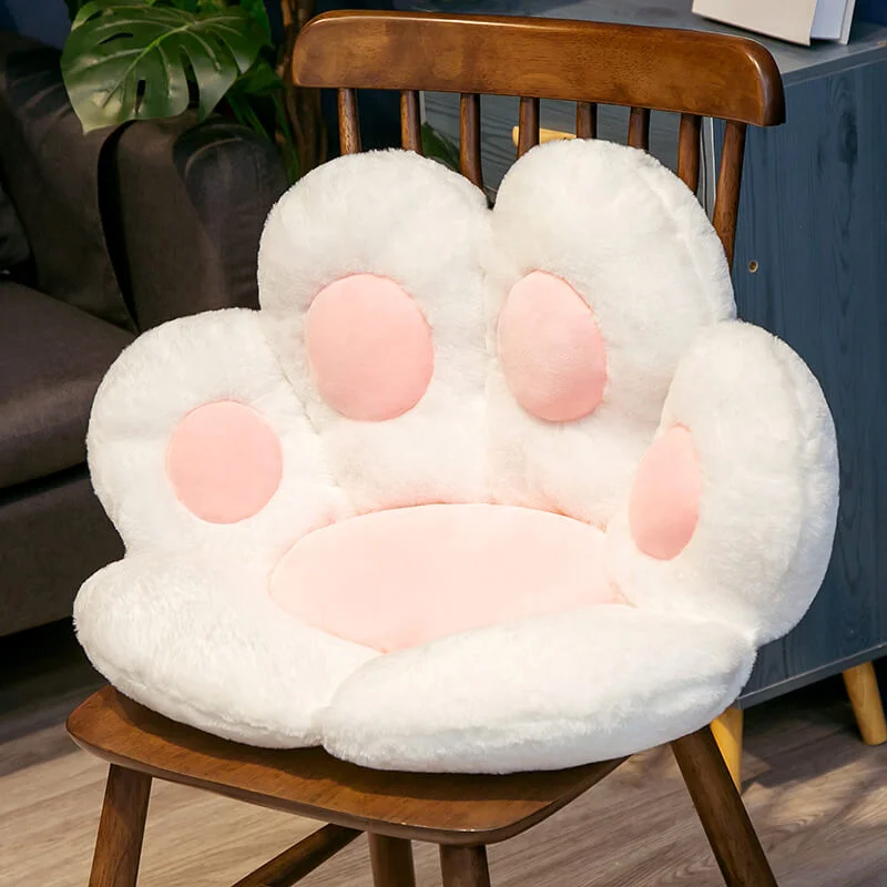 Cuteeeshop Pink and White Pillow Plush Pastel Paw Seat Cushions