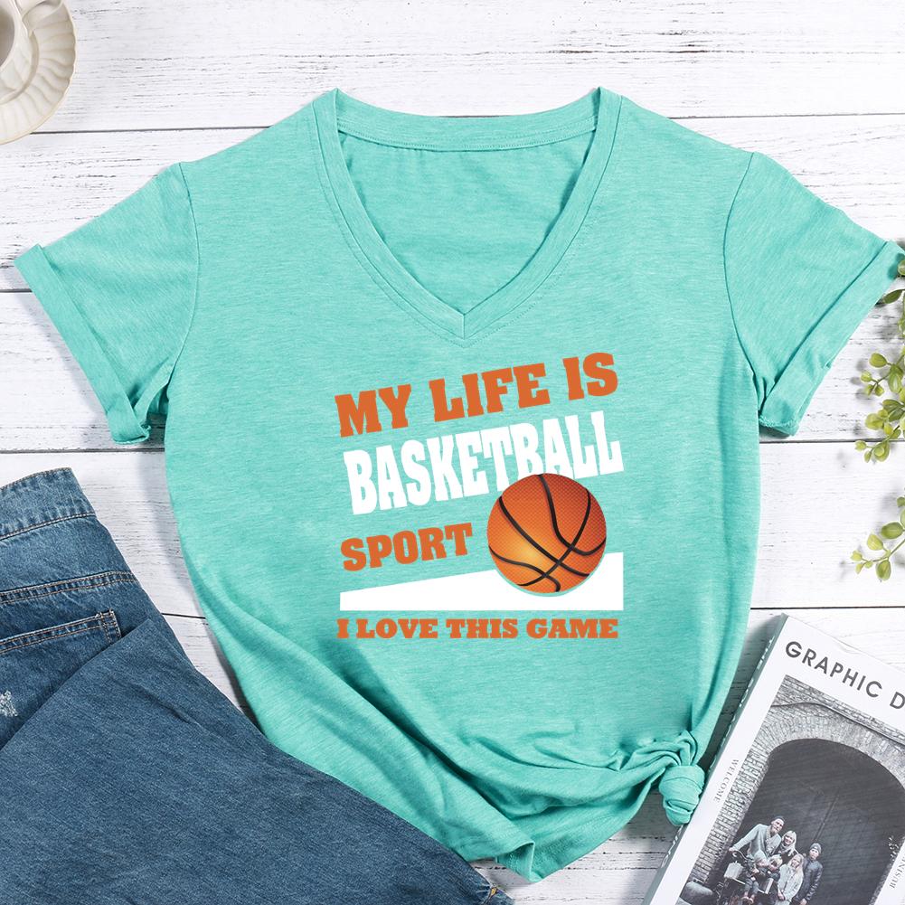 basketball V-neck T Shirt-Guru-buzz