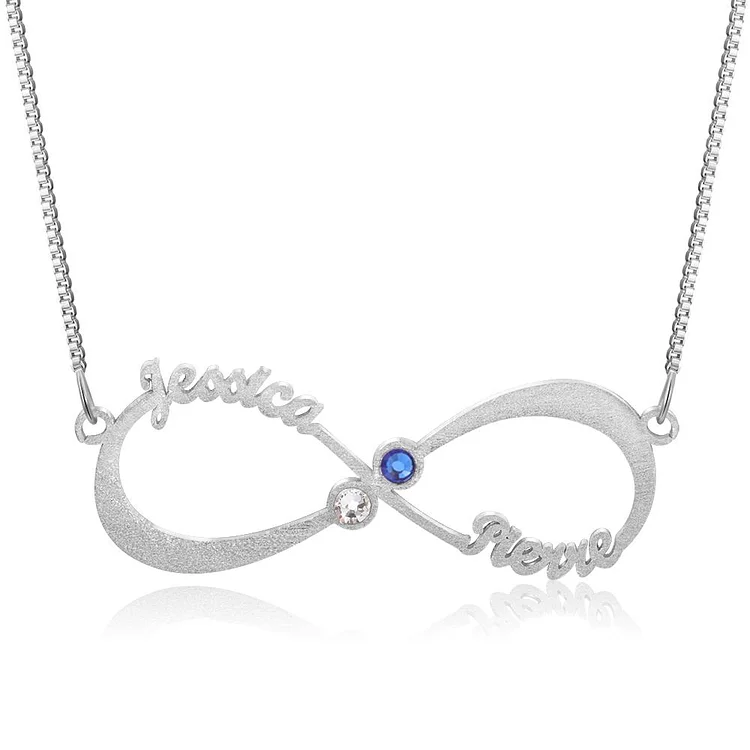 Infinity Sparking Name Necklace with Birthstone Personalized Name Necklace