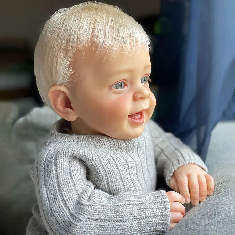  [New Series]20" Super Lovely Lifelike Handmade Cloth Body Smile Reborn Toddler Baby Boy Named Guzen - Reborndollsshop®-Reborndollsshop®