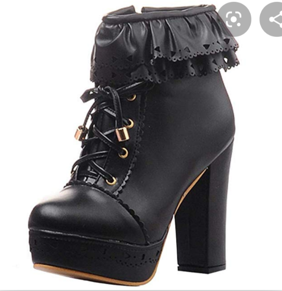 Heel Lace-up Platform Booties Vdcoo
