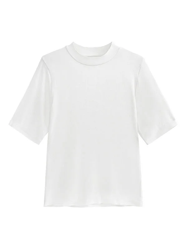Short Sleeves Pure Color Round-Neck T-Shirts