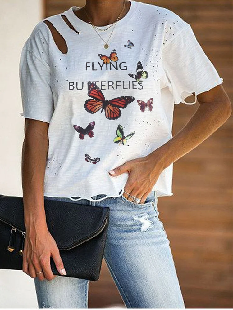 Bestdealfriday Cotton Blend Printed Casual Animal Shirts Tops 9023388