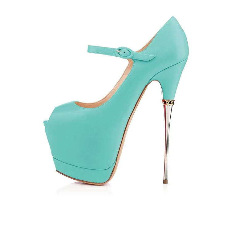 Blue Peep Toe Strappy Sandals Vdcoo