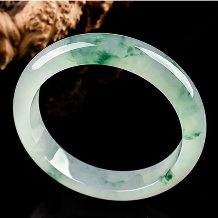 High Standard Jade Exquisite Floating-Flower and Icy Noodle Seed Bracelet Bangle - A Timeless Gift of Purity and Elegance