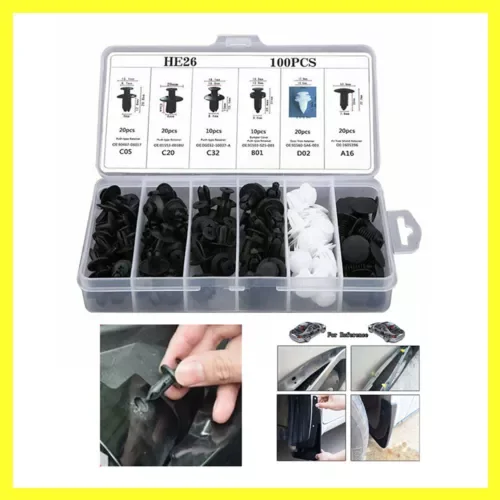 Dronehint Car Parts 100x Fender Liner Fastener Rivet Push Clips Retainer Universal 6 Size (For: Audi Sport) Parts