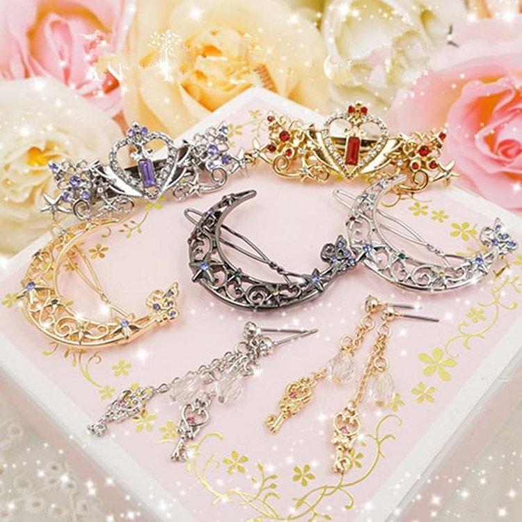 Sailor Moon Moon Key Earrings Hair Clip SP179405