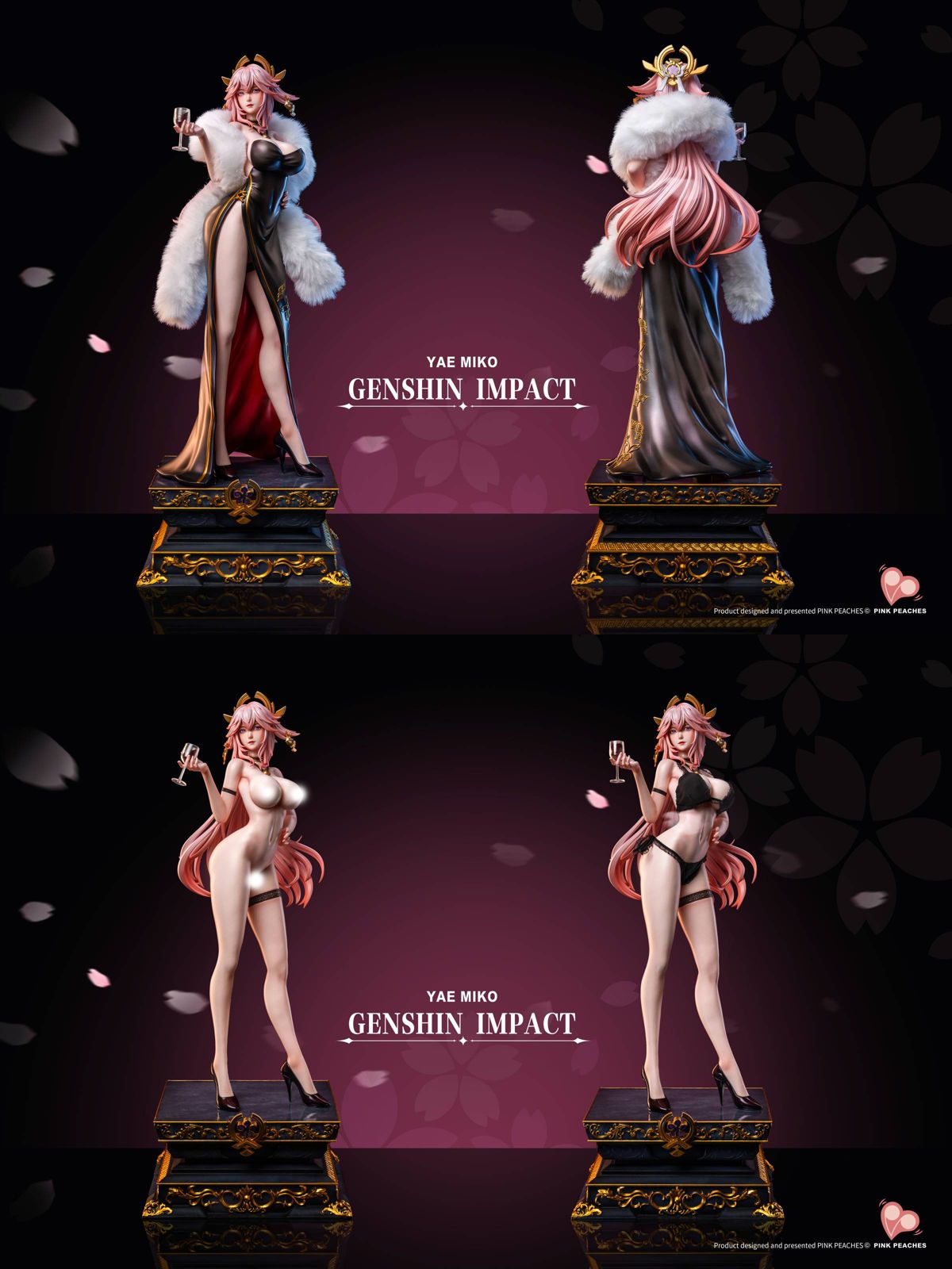 1 4 Scale Yae Miko Genshin Impact Resin Statue Pink Peaches Studio