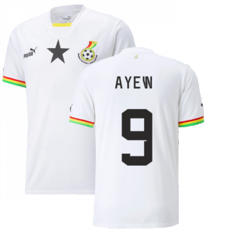 Ghana Jordan Ayew 9 Home Shirt Kit World Cup 2022