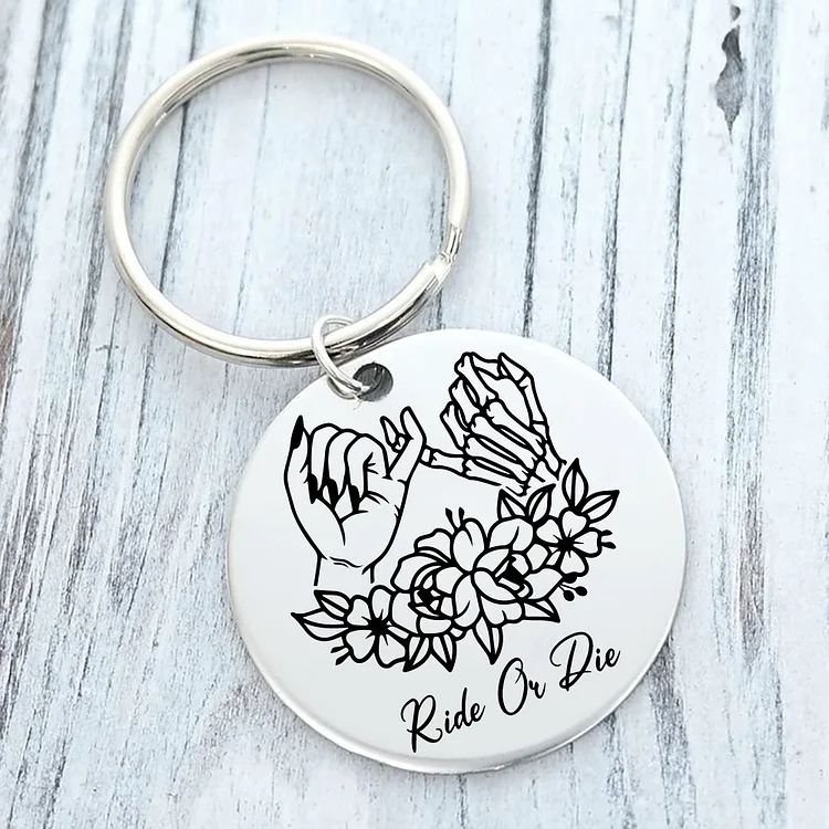 Personalized Round Keychain Custom Text Pinky Swear Keyring Gift For Friend/Sister/Bestie