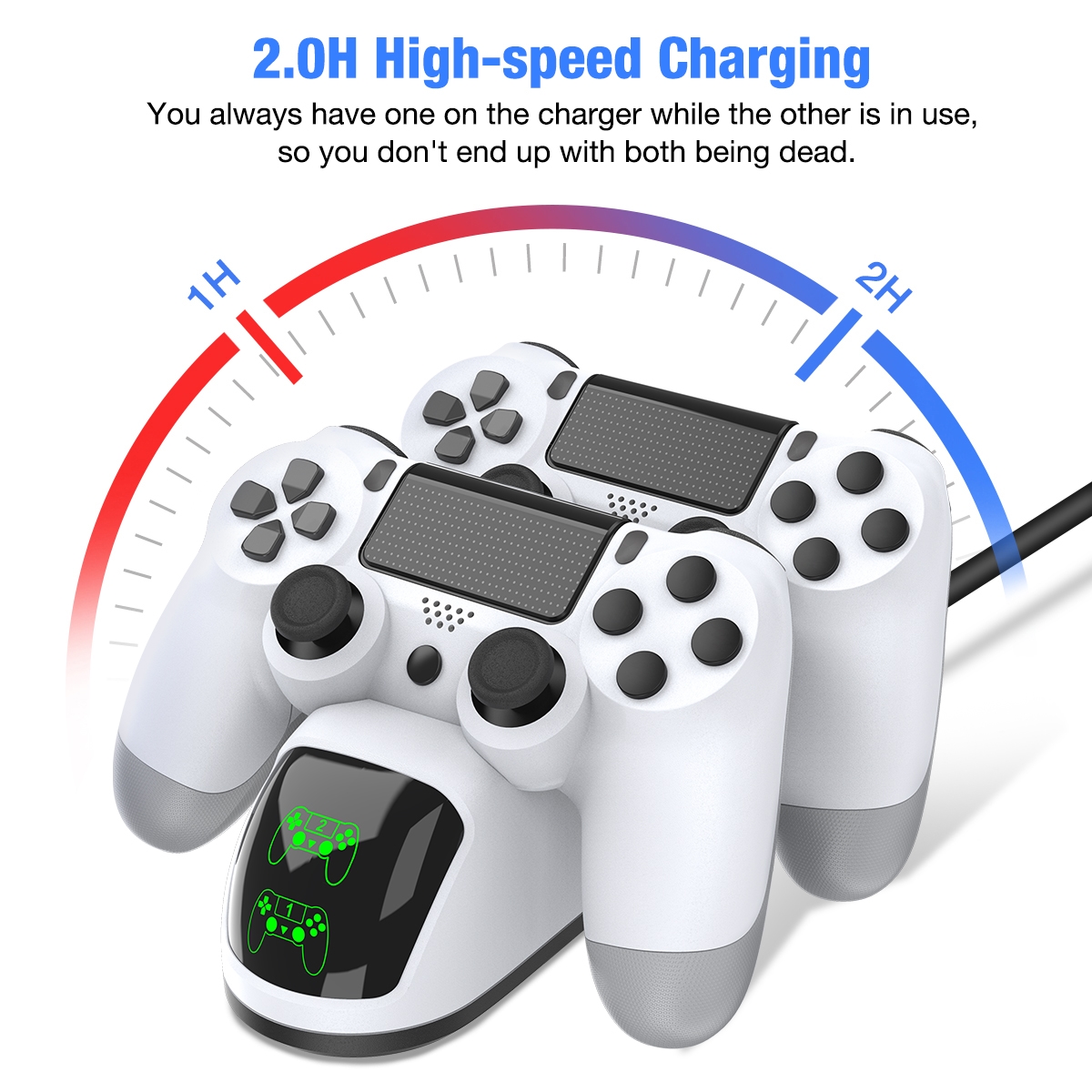 BEBONCOOL Fast Charging Dock Station For PS4 Controller LED Indicator