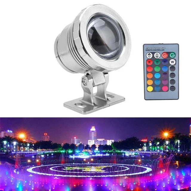 10W/20W  RGB Led Underwater Light Waterproof IP65 Fountain Pool Ponds Aquarium Tank Lamp 16 color+ Remote controller Spot Lights