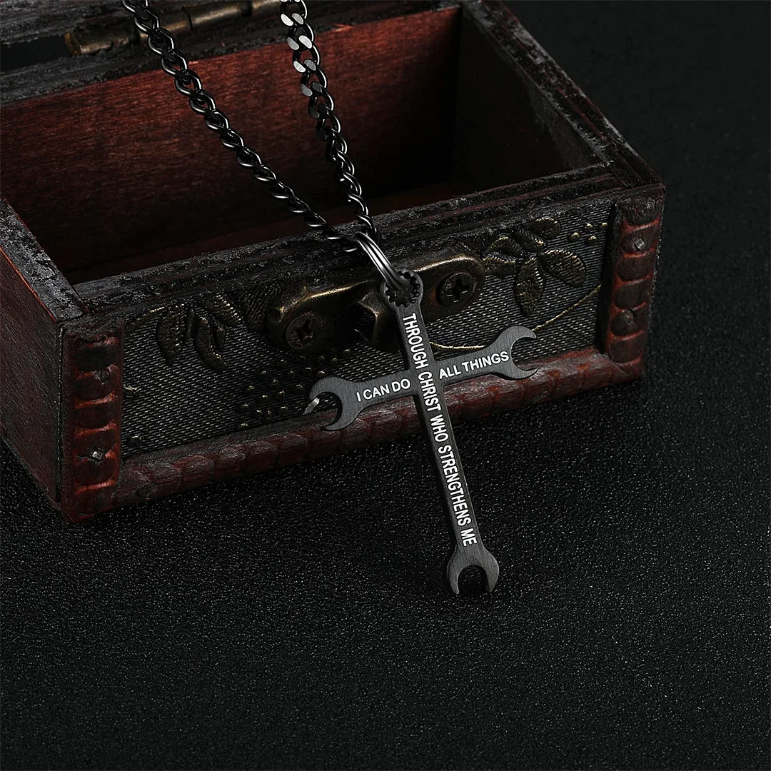Vintage Wrench Cross Pendant Necklace - Devcarry