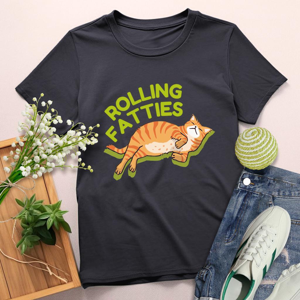 Rolling Fatties Round Neck T-shirt-0025219-Guru-buzz