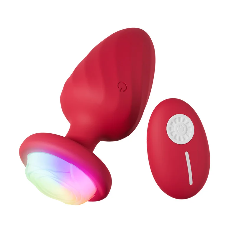 12 Frequency Strong Shock Luminous Rose Anal Vibrator - Rose Toy