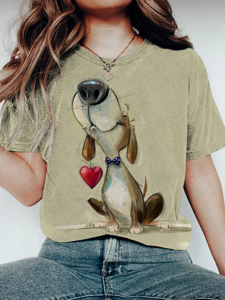 Loving Gentleman Puppy Art Vintage T-Shirt