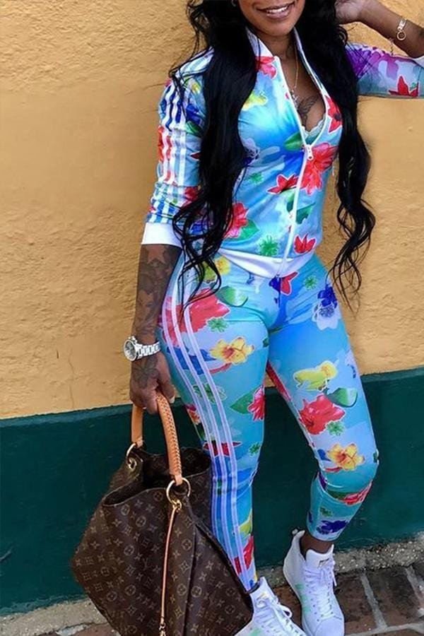 Casual Floral Printed Pants Set - BlackFridayBuys