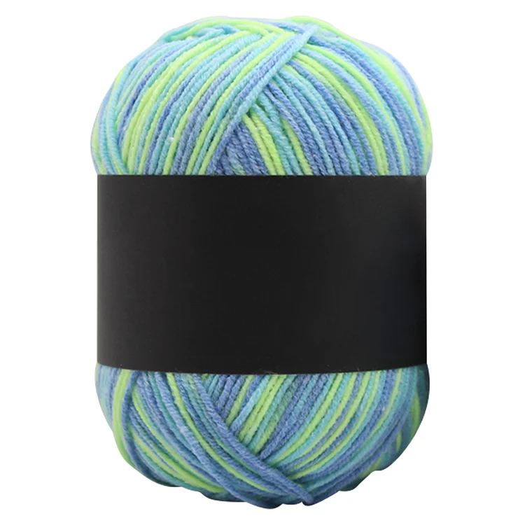Gradient Color Milk Cotton Yarn Scarf Sweater Crochet Knitting Yarn (Yellow blue)